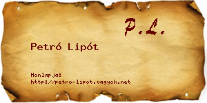 Petró Lipót névjegykártya